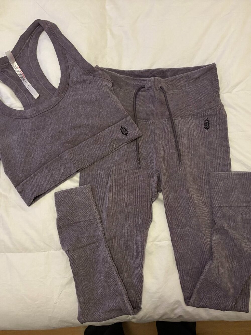 FP Movement Ribbed Sports Bra & Leggings Set Purple XS
